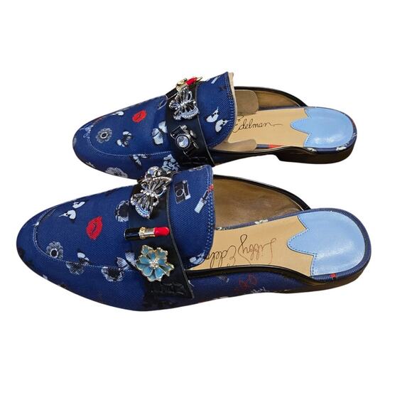 Libby Edelman  sz 8.5 Paige Lipstick Camera Butterfly Flower Mule‎ EUC - Picture 4 of 6